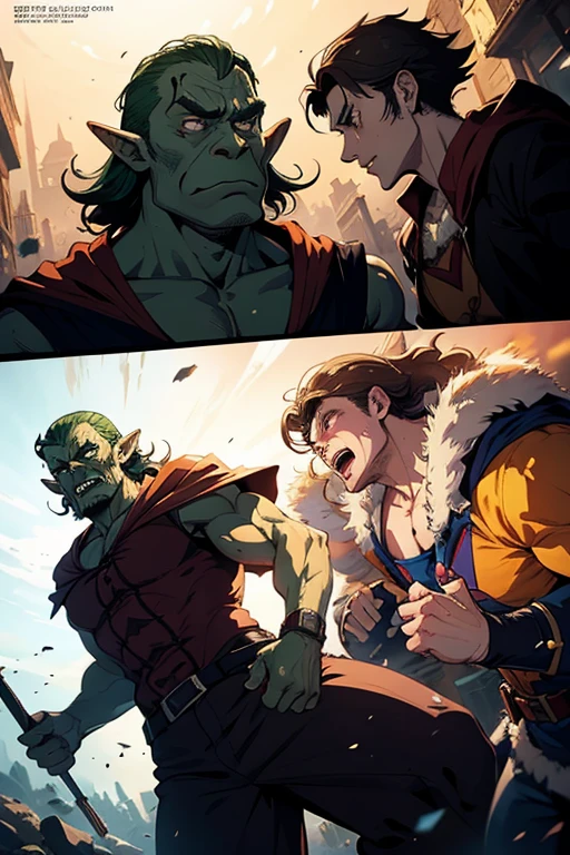 Elf licks sperm from giant orc balls