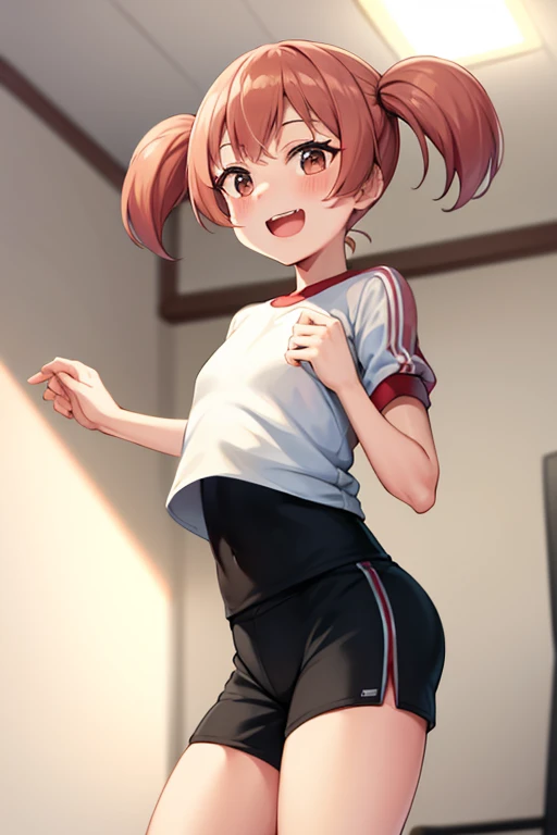 ((4K,8K,Highest quality,Perfect Fingers:1.3,Perfect Anatomy:1.3,Background Blur)),11 years old.woman,Alone,hat,((Glossy Bike Shorts)),(Wet),Sleeveless above the nipples,sneakers,blush,Smiling Kindly,(((Sweat:1.3))),Shiny skin,Perfect clear skin,super oily,Raise your knees,((Spread your legs)),lie down,Place your hips on the floor,(Put your hands on the floor behind your back),(There are lots of small drops of water at my feet),[Detailed description of the vagina],Show your vagina,Four fingers and thumb, Perfect human hand, indoor,(locker room),Cinema Lighting,((Detailed Background)),