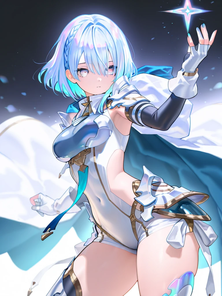 Tabletop, highest quality), (Perfect athletic body:1.2),,blue eyes、Black Hair、The inside of the hair is blue、Bobcut、Very detailed, Anime Style, whole body, Holding a long blue great sword 8K high resolution, Trend Art Station, White Background, Standing in the Wilderness, whole body,Wearing a black swimsuit、The Woman of Arafed, highest quality,, Perfect Face, Super detailed, One girl, alone, a goddess holding a ,Combat Stance,