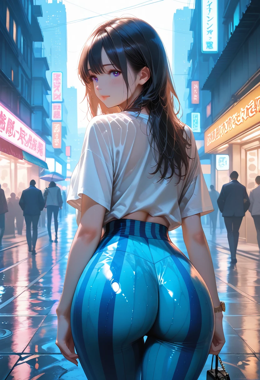 Girl YouTuber,(((1 girl))),((extremely 可爱of and beautiful 绿色of curly-haired girl)),
(big breasts:1.4),(((big ass:1.5))),(((绿色of curly hair:1.35,very curly hair,Colored inner hair,ear breathing,short hair))),(((绿色of_Eye:1.3))),intricate Eye,beautiful detailed Eye,symmetrical Eye,big Eye:1.3,((胖of)),(((有光泽of皮肤:1.5,明亮of皮肤: 1.5,The skin is tanned,skin shiny,very skin shiny,闪亮of身体,plastic glitter skin,exaggerated skin shiny,发光of皮肤,wet legs))),详细of身体,(詳細of臉),
可爱of,放荡of,誘人of,of,(((NSFW))),
绝对of机会,暴露of衣服,show skin,((orgy miniskirt,Visible thong straps,Anime Art Print White Loose Tank Top)),((wet clothes,複雜of服裝,複雜of衣服)),
(dynamic poses:1.0),尷尬of,(center,Scale to fit dimensions,rule of thirds),
夜晚of海边赛博朋克城市, 有明亮of霓虹灯和黑暗of暴风雨云和水坑, landscape:1.25,
art photography,(sldr拍摄of照片),high resolution, 锐利of焦点, (super detailed, Very detailed), (逼真of艺术品:1.37),(Very detailed CG unity 8k wallpaper),((Synthwave background theme)),(((鲜艳of色彩))),(错综复杂of背景),(masterpiece),(最好of质量),