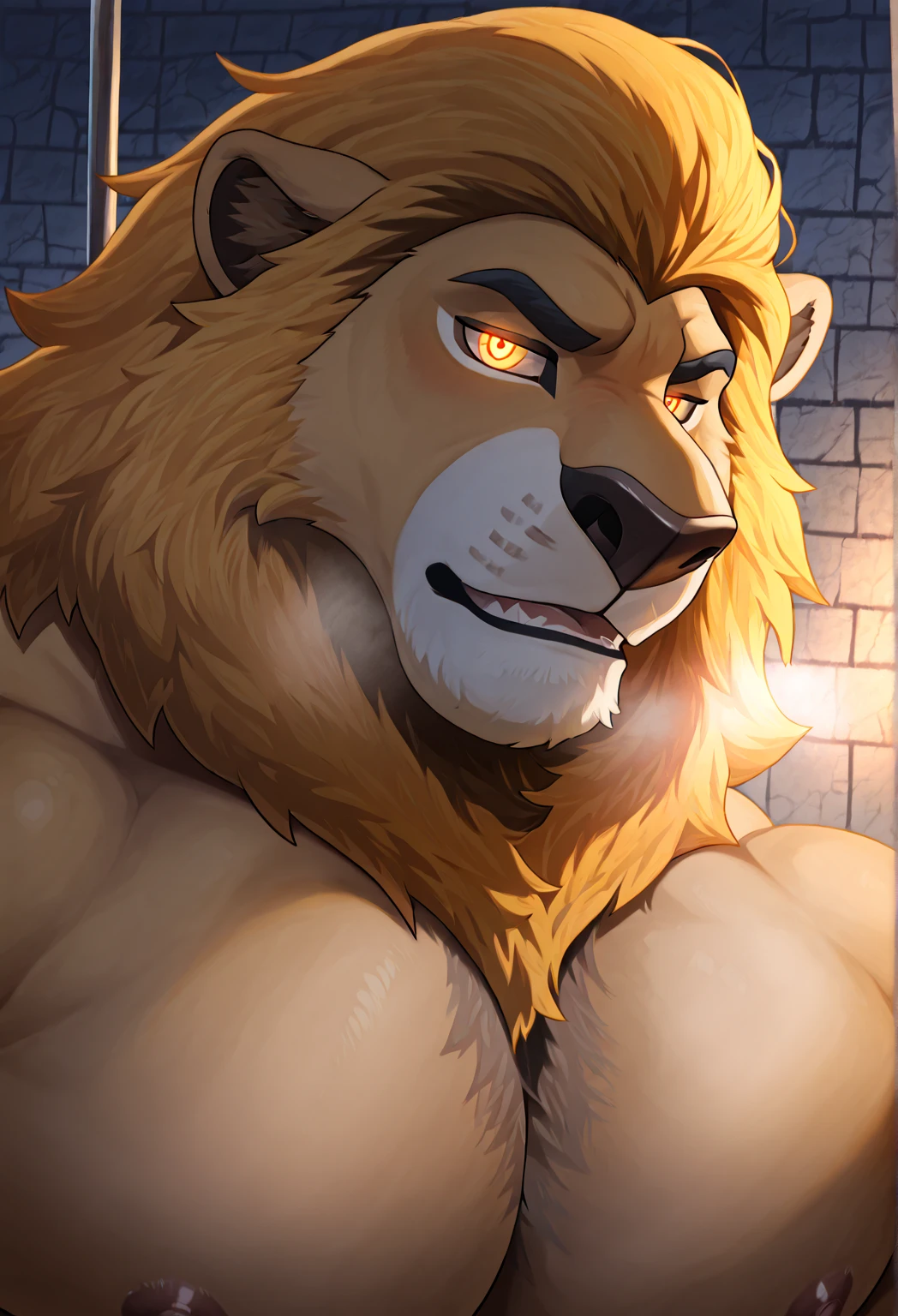 best anatomy, best quality, solo, male focus, lloydip, lion, blue eyes, blue nose, blue tongue, mane, sitting, looking at viewer, smile, , teeth, detailed bedroom background, sunlight, masterpiece, intricate, ((detailed face, detailed eyes)), (by fluffydisk42), erection, thick cock, 8k, hi res, best quality, masculine, muscle, HD, 5 fingers, full body, looking_at_viewer, Ultra detailed eyes, Ultra detailed body, Ultra detailed face, Ultra detailed cock, Ultra detailed balls, Ultra highest quality, hyper realisitc,
