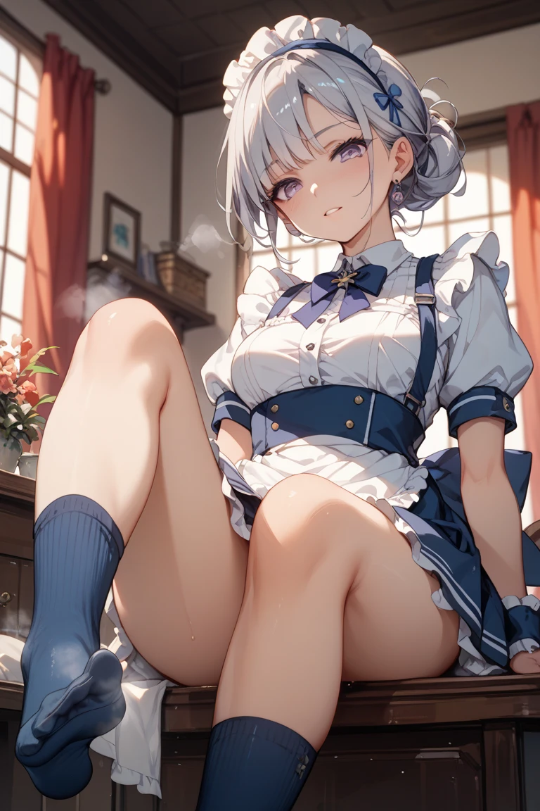 8K、masterpiece、Japanese、Woman wearing glasses、Neon（nod)、from the front、smile、Childish、Small breasts、See-through underwear、night、Bedroom、Show your underwear、mini skirt