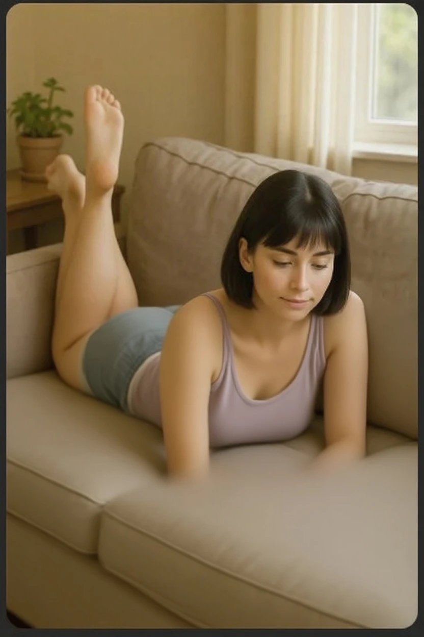 Masterpiece, Best Quality, mature woman, asian woman, short hair, messy fur, naked body, Long socks, big tits, slim, fit, lying down, inside, inside de un cuarto, lying down en cama, legs open, raised legs, woman masturbating,
