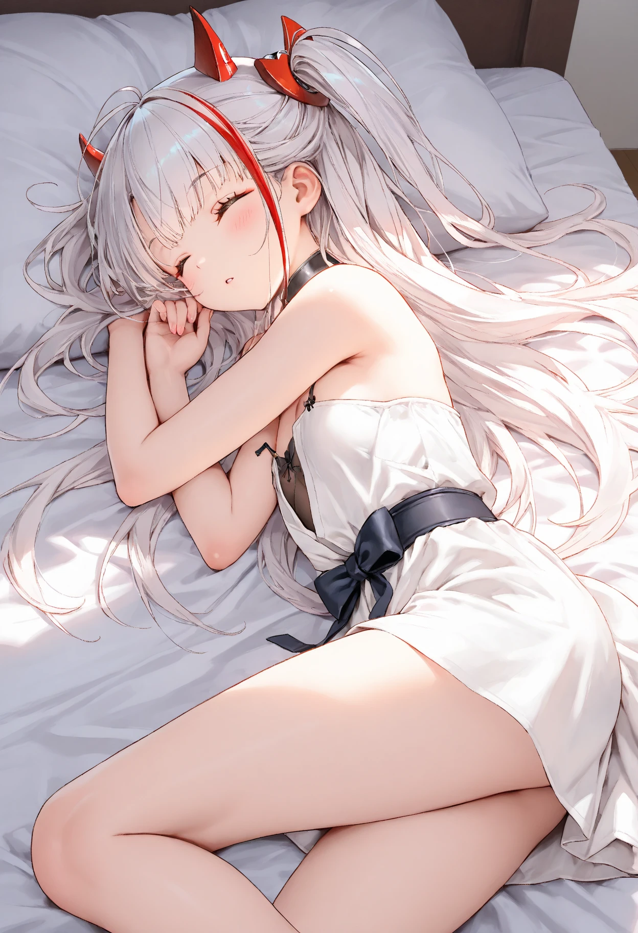 li with white hair and red pupils。Wearing white stockings。Wear miniskirts,without wearing shoes, The soles of the little lo were completely exposed in front of me。The bed was full of white liquid。delicate leg。perfect tits。Small and delicate feet。Lie down in bed。There is a large amount of white fluid at the base of the thigh。open open mouth,Stick out her tongue。。There is a lot of white liquid on the clothes。Reveal the viscous liquid on the soles of the underwear。Bare belly and shoulders。The body is bound by a red rope。