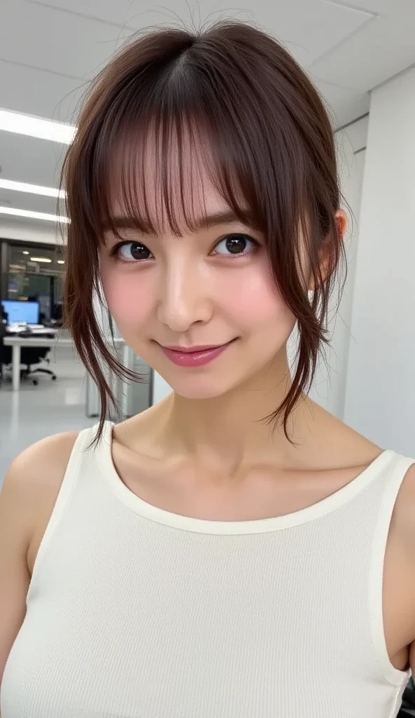 50 years old、whole body、Medium Hair、Selfie