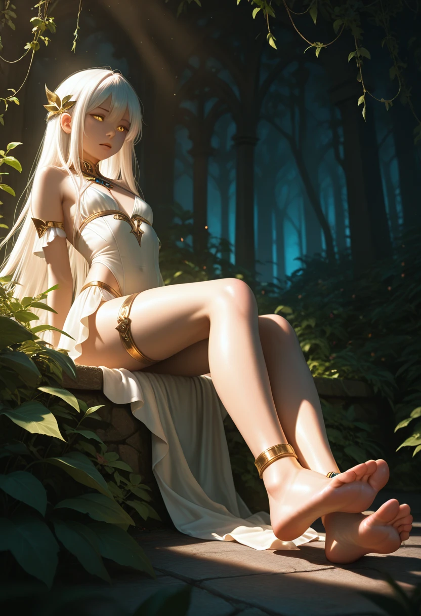 1 girl in a silver sexy exploration bikini, gorgeous woman, beautiful detailed eyes, beautiful detailed lips, extremely detailed eyes and face, long eyelashes, tentacle vines, enormous man eating maw, alien landscape, man-eating plants, 50s sci-fi, cinematic lighting, dark moody atmosphere, vivid colors, photorealistic, highly detailed, 8k, best quality, masterpiece (show her entire body, show all of her, full body shown)