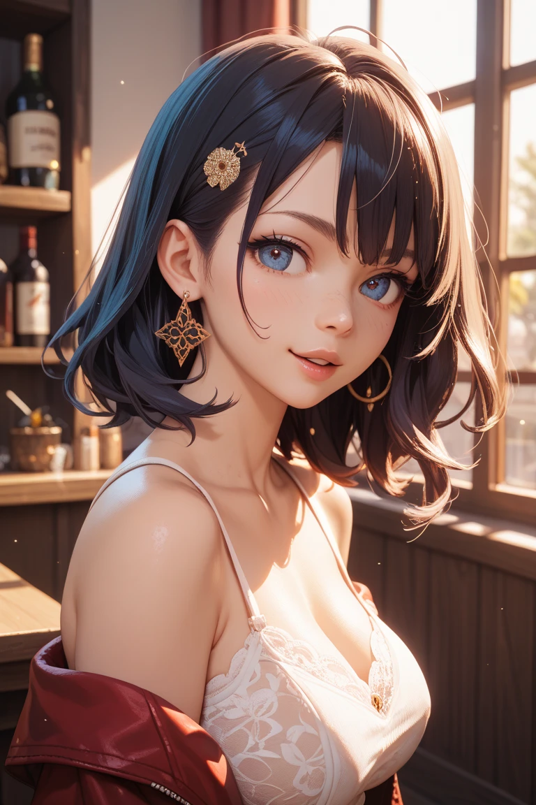 anime style,
night, window closed
bedroom, single bed, wardrobe, fan on,
shadows, off lights, poor lighting,
Young naked woman, 22 years old, naked, looking at her cell phone, smiling, she has a thin body, very small breasts, hairy pubic, large curly multicolored hair, faces with a few freckles, green eyes, earrings in her ears, discreet necklace with pendant