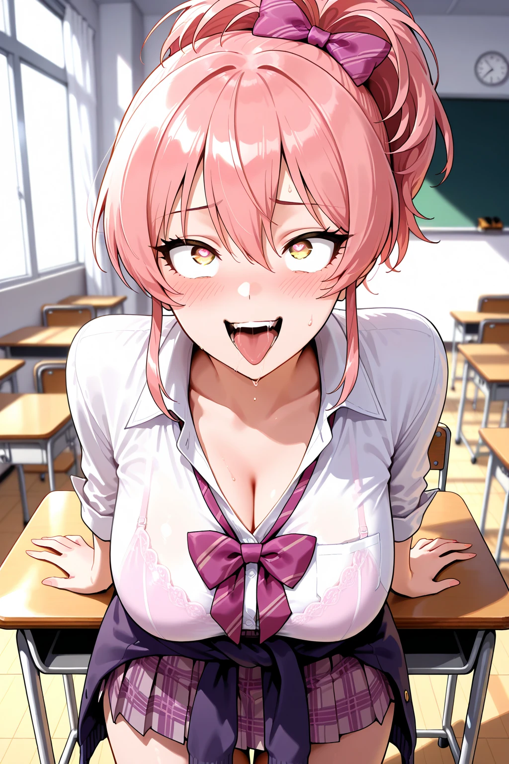 score_9,score_8_up,score_7_up,masterpiece,best quality, source anime, photorealistic, hyperrealistic, 8k,photo,raw,super detailed, extreme detailed, rating_explicit, 
1girl, sitting, seiza, 1man, hetero, (male masturbation), imminent bukkake, erect penis,
BREAK girl, shouko nishimiya, long hair, pink brown hair, bangs between eyes, brown eyes, (large breasts:0.9),
shiny hair, beautiful detailed eyes, beautiful face,
completely nude, 
embarrassed, blush, frown, upturned eyes, tears,
classroom, in class
