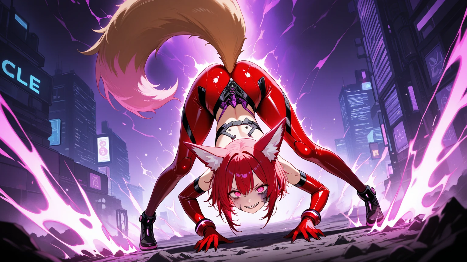 Asuka, hell vixen, demon wings, kitsune ears