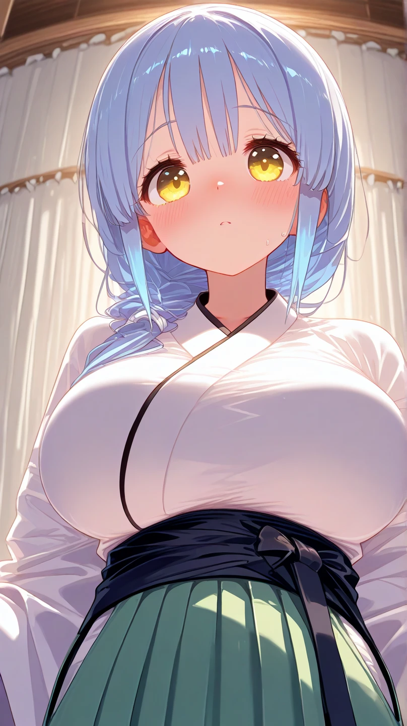 hair ornament, very long hair, japanese clothes, professional artwork, Intricate Details, field of view, sharp focus, detailed painting, photorealistic lighting, trending on pixiv, Standing at attention, ((large breasts:1,3)), Beautiful body,Beautiful Nose,Beautiful character design, perfect eyes, perfect face, looking at viewer, SFW,official art,extremely detailed CG unity 8k wallpaper, perfect lighting,Colorful, Bright_Front_face_Lighting, (masterpiece:1.0),(best_quality:1.0), ultra high res,4K,ultra-detailed, photography, 8K, HDR, highres, absurdres:1.2, Kodak portra 400, film grain, blurry background, bokeh:1.2, lens flare, (vibrant_color:1.2), shikkoku_yorihime, (seductive look), ((looking at viewer, front body pose))