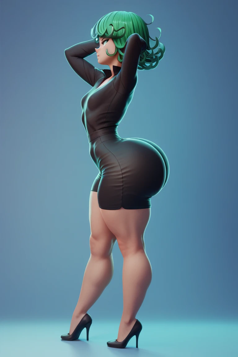 ((masterpiece)),(((best quality))),((character design sheet)), ((full body view)) illustration,1girl, muscular, ((tight green dress:1.2)), buttercup, blue black hair, greendress ((detailed face:1.4)) beautiful woman, blunt bobcut, (black corset:1.2)shiny skin, scribbles and marks, , rough sketches, pose, 8k,16k, (simple background, white background: 1.3)