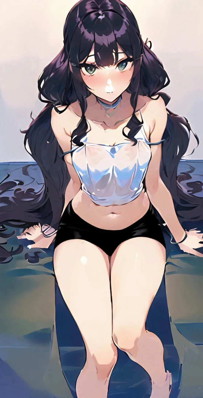 a girl crouches on a rock near the water in front of her navel flat chest, the back view of a lady in tight panties on her phone device and showing off her back, four pictures with different expressions in the same drawing style each shows one woman and two other girls, a few cartoon images of the same female character that i'm not sure what this is, a young girl touching her stomach and her breasts, a collection of sketches of several women, two pages show a woman in underwear next to another girl wearing a thongy panties