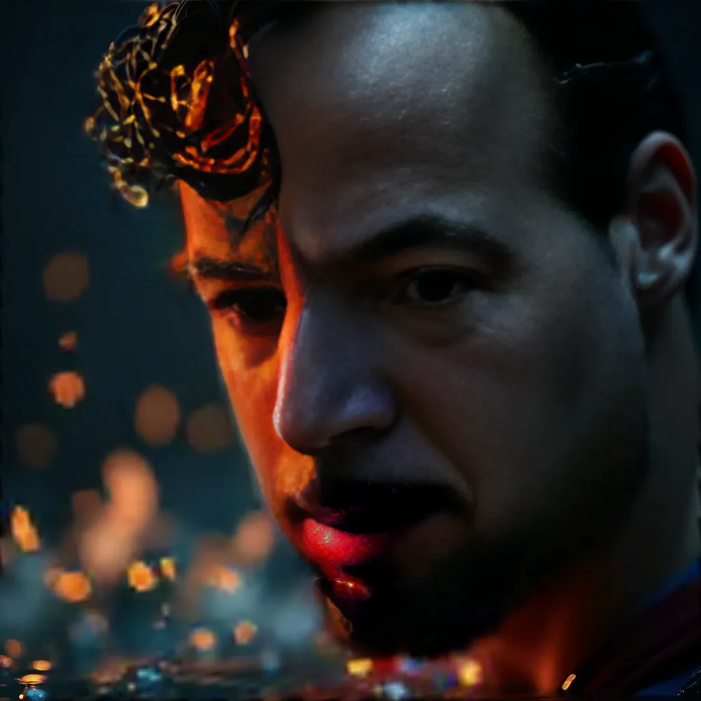 Glitter skin, Euphoria style photo of Henry Cavill, laying down, glitter on his naked body and face, Euphoria colors, photorealistic
