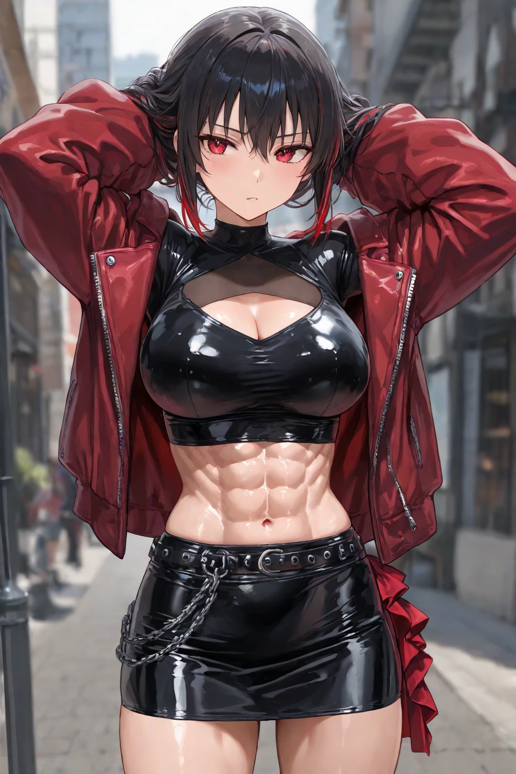 abs, biger tits, more details of clothes on : ремень 