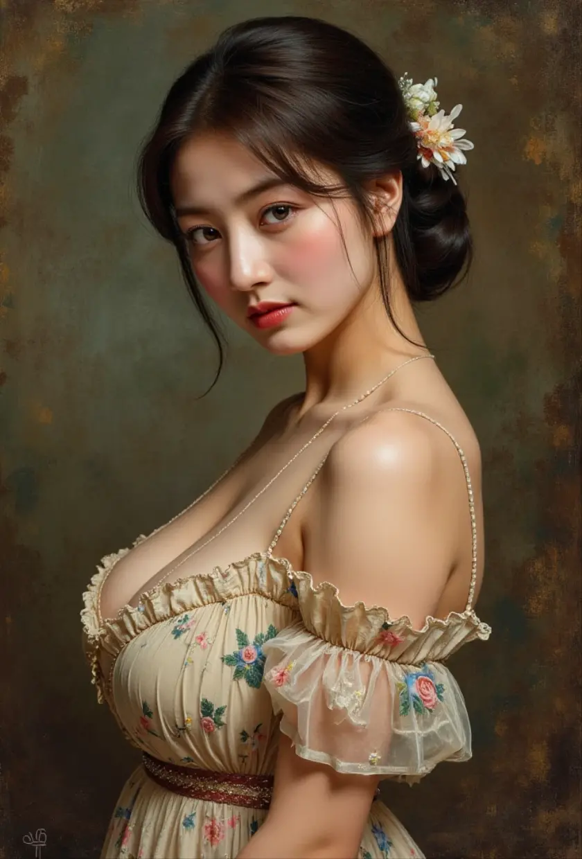 Beautiful elderly woman, cute,sexy,45years old,,sexy,Wear a pearl necklace, old woman,Ultra big Big droopy long saggy soft:1.4, Breasts, Curly Hair, big nipples, mature big nipples, oiled nipples, sitting on china golden throne, with chinese interior, china royal hanfu clothes, off the shoulder clothing, detailed pussy