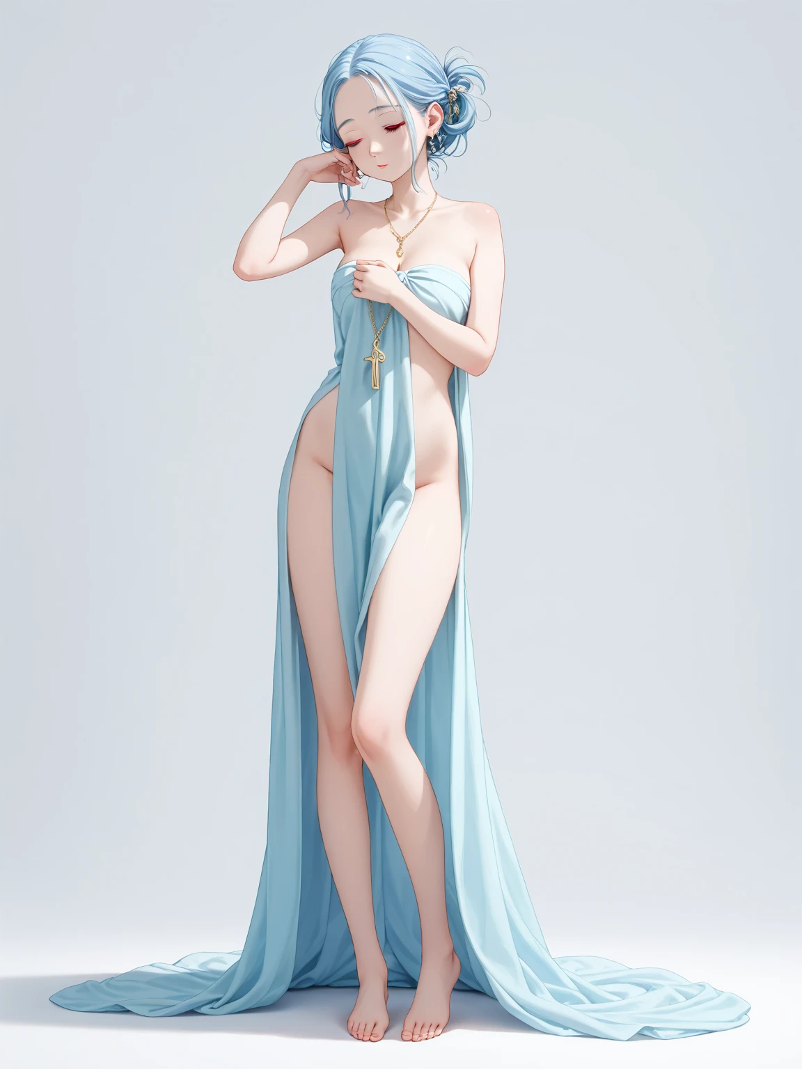score_9, score_8_up, score_7_up, score_6_up, source anime, masterpiece,best quality,1girl,solo, completely nude,pussy,clitoris,navel,belly,nipples,ass visible through thighs,armpits,hands up