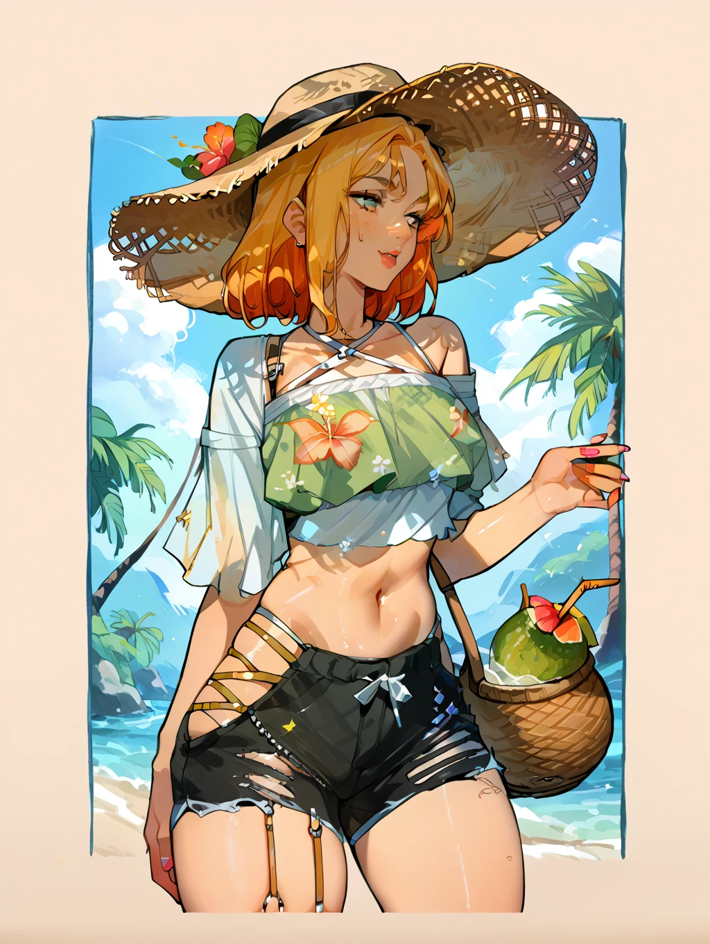 score_9, score_8_up, score_7_up, source_anime, <lora:RikkuX_XLPD:.9> RikkuX2, logo, tattoo, arm tattoo, leg tattoo, blue headband, medium breasts, yellow bikini, navel, beach, sunglasses, popsicle, <lora:Degen-suicide-girls-PDXL:0.85> blonde, <lora:Zankuro_Style_Pony:1>