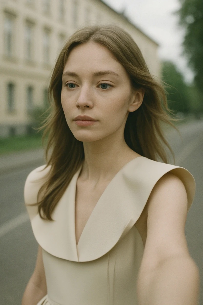 European woman, closeup, sandals, (shirt), pants, (golden gate bridge), ([ZM_dina:ZM_caroline]: 1.1), perfect face, (contact iris: 1.1), pale skin, skin pores , depth of field
