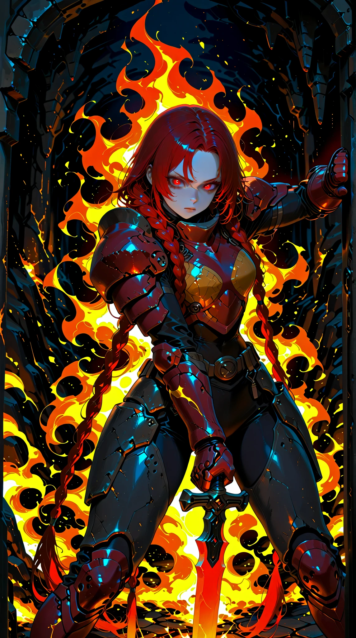 (simple background:1.2), ( white background:1.2), full body,looking at viewer, scifi,(monster girl:1.1),monster girl, happy, dark skin, muscular, medium breasts, petite, 1girl, black EYES, red hair, suit, miniskirt, multicolored skin,
lifting a giant cube, colored skin, long hair, black strands, red hair, <lora:worldoffire:0.8>, worldoffire,