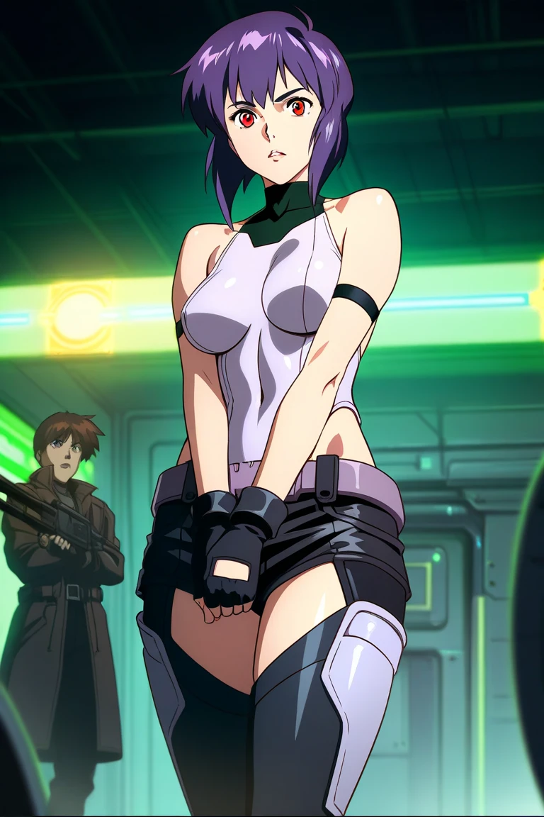 nsfw, sex, portrait of kusanagi_motoko, highly detailed, detailed eyes, detailed face, GITS, cyberpunk setting, walking, (full body:0.8)