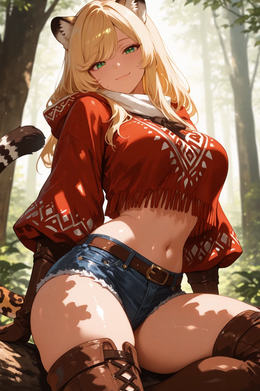 Beautiful girl, forest, beastman, sexy,
