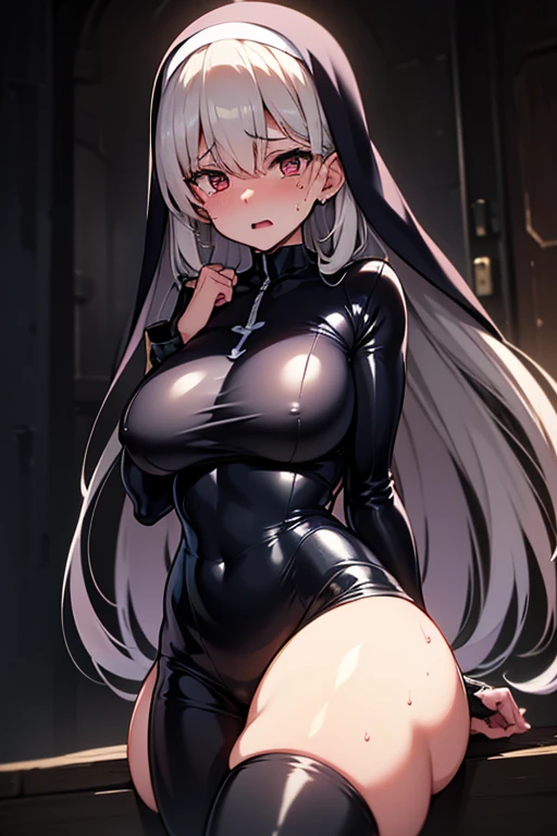 saliva, (((pee))), urination, hood, jacket, (((body suit))), black clothes, black wear, (((black tights))), weapon, cowboy shot, (((blindfold))), beautiful face, masterpiece, super fine illustration, ultra high res, masterwork, best quality, cg unity 8k wallpaper, official art, ultra detailed, squatting, full face blush, smile broadly, evil smile, fucked silly, vulgarity, rape face, open legs, groin, spread legs, head to toe, super detailed skin, (((open mouth, stick out tongue, long tongue, tongue out, tongue))), gleaming skin, oil skin, shiny skin, breasts, black loafers, groin focus, happy, (((bangs))), clothed, (((open legs))), groin, (((spread legs))), squatting, string panties, (((breasts skin tight))), outdoor, road background, Alleyway,frown, furrowed blow, Street light, shiny background, asphalt, tightly gloves, black gloves, shiny clothes, pantyhose, ((((((hands on the ground)))))), (((spiked animal collar))), wet skin,, full body, midnight, black night sky, symmetrical bangs, (((paw pose))), clenched hands, perfect proportion, perfect anatomy, perfect body, nice body, harness bondage, nsfw, torso, double hair pin of symmetrical bangs, ((((((chain leash, viewer holding chain leash, animal collar connected chain leash, beautiful chain leash, very long chain leash, pet leash, single and one connected chain leash, Drooping chain leash, viewer grab chain leash)))))), (((5 finger))), perfect fingers, beautiful fingers, clenched hands, (((long hair, back hair))), detailed fingers, perfect hands, symmetrical arms, beautiful hands, detailed hands, perfect anatomy, perfect body, perfect proportion, nice body,