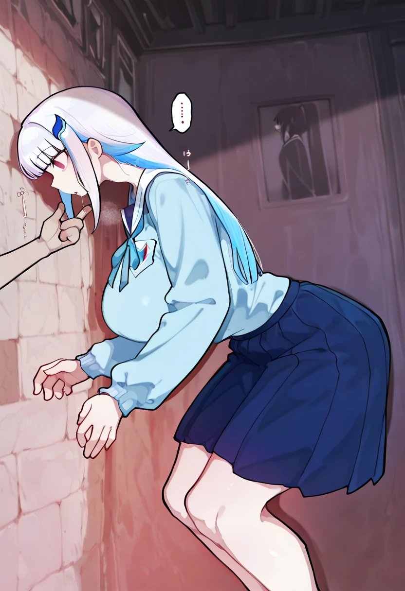 masterpiece,Best Quality,Very detailed,1 girl,Alone,worried,concentrating,V-shaped eyebrows,wince,sweat,sweatdrop,blush, mariatakayama, maria takayama, by the wide, blue eyes, Canine, aquamarine eyes, break jewelry, heart, collar, only, habit, short white skirt BREAK inside, classroom, ROMPER shibari,bdsm,(((shibari about la ropa,rope,tied,content,tied to a chair))),chair, Love, Lovegag, Love on the mouth, gagged, tied, tied up, tied to a chair, tied to a chair, Hands behind the back, tied ankles (masterpiece:1.2), Best Quality, High resolution, unity wallpaper 8k, (illustration:0.8), (beautiful detailed eyes:1.6), extremely detailed face, perfect lighting, Extremely detailed CG, (perfect hands, perfect anatomy),