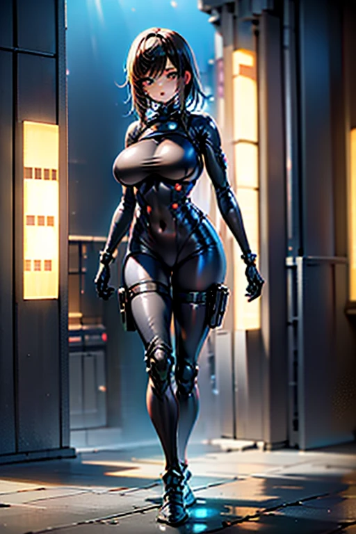 (nsfw), hentai, open clothes, ponty nipples, visible pussy, perfect eyes, 1girl, short black hair and a futuristic outfit, light blue eyes, cyberpunk art, pixiv contest winner, neoism, female cyberpunk, cyberpunk mech girl, cyberpunk girl, digital cyberpunk art, oppai cyberpunk, cute cyborg girl, perfect cyborg woman, futuristic city in the background, ((best qualtiy)), ((tmasterpiece)), (the detail:1.4), 3D, Delicate big eyes, Details of large black pupils, Big boobs, A beautiful cyberpunk female image, HDR ,Ray traching, NVIDIA RTX, Hyper-Resolution, Unreal 5, Subsurface scattering, PBR Texture, post-proces, Anisotropy Filtering, depth of fields, Raised sexy, maximum definition and sharpness, Many-Layer Textures, Surface coloring, Accurate simulation of light-material interactions, perfectly proportions, rendering by octane, Two-colored light、largeaperture, Low ISO, White balance, the rule of thirds, 8K raw data