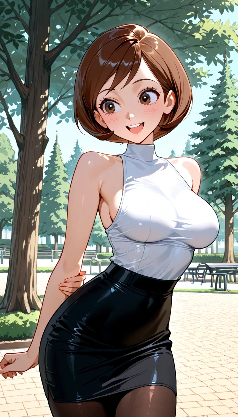 nsfw:1.1、(((nipples are transparent、white turtleneck crop knit)))、、(masterpiece:1.2), (highest quality:1.2),, Curvy but slender body, perfect eyes, perfect face, perfect lighting, 1 girl, in the garden, ,beautiful navel、(A miniskirt so short that you can see your underwear),(),(cute gesture),(smile),beautiful thighs, fine clothes, detailed outdoor background, compensate, eye shadow, thick eyelashes, fantasy, looking at the viewer, whole body,、blue sky、Bright and beautiful face、young shiny glossy white shiny skin、the best beauty、、thin hair、short hair、、sparkling crystal clear big brown eyes、Very beautiful lovely 17 year old most beautiful girl in the world、small breasts