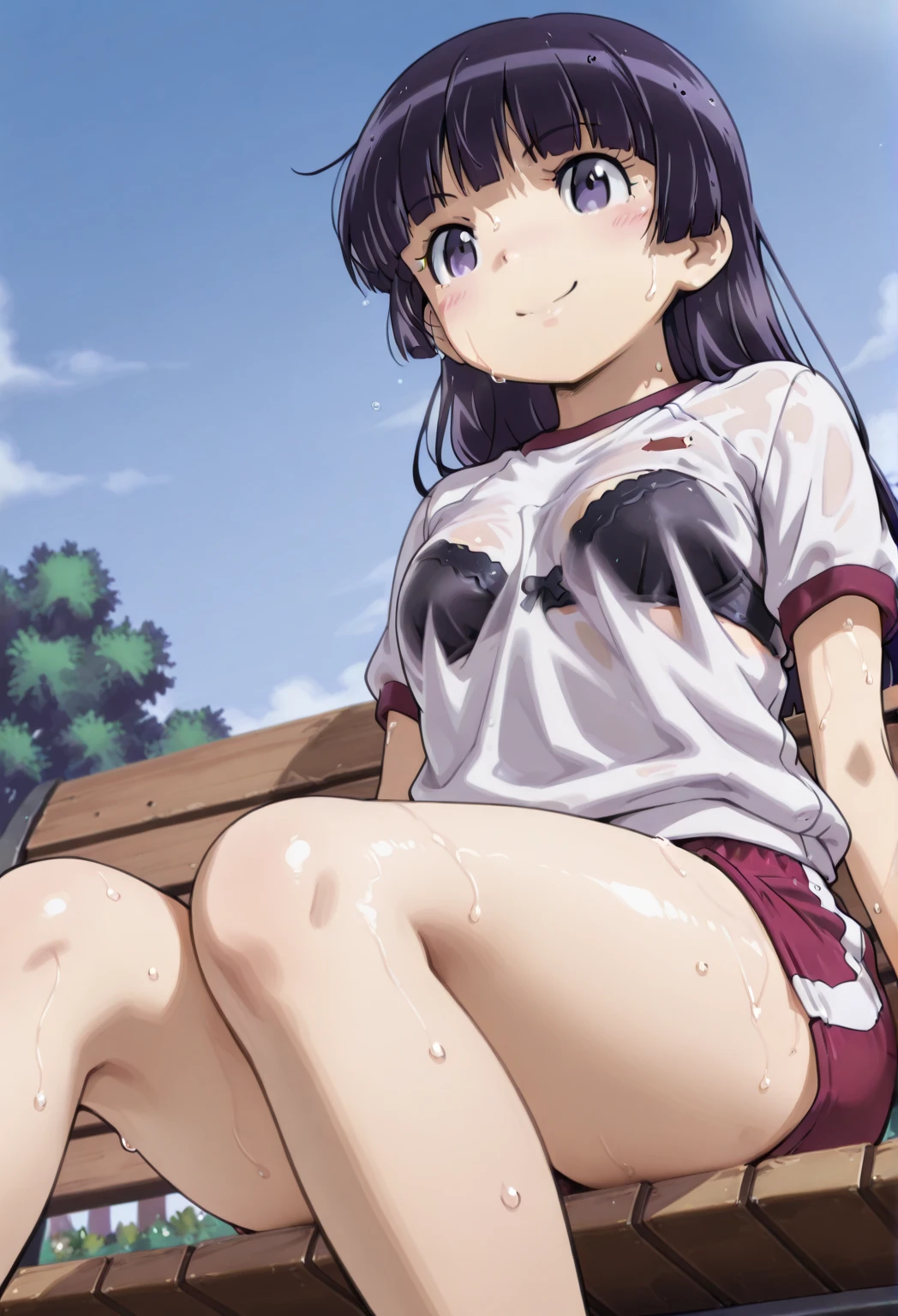 ultra-detailed,
master piece,best quality,high resolution,
beautiful eyes,detailed eyes,detailed face,
beautiful detailed eyes,symmetrical clear eyes,
1girl,Takarada Rikka, Black Hair, alone, blue eyes, Wrist scrunchies, Long Hair, Red socks, , Black Skirt, bangs, Pleated skirt, Orange Scrunchie, Red Bow, White cardigan, Long sleeve, bow tie, loafers, White shirt, mini skirt, White sweater, Small breasts,nsfw,No sleeve,(Armpit:1.3),(Plump:1.2),Too thick thighs,Big Ass,thick nipples,erection of nipple,pepperoni nipple,(Flabby belly:1.2),(ArmpitSweat:1.2),(赤らんだArmpit:1.2),ArmpitSweat,Sweat,(Squat:1.5),Spread your legs wide,(Peeing:1.2),(sperm 1.5),Too big nipples,Tight,(Long Tongue:1.2),saliva,Covered in juice,The viewer looks up from below,pubic hair,Taunt,Estrus,Hot body,vapor,blush,orgasm face,Big nipples,(bukkake:1.4),