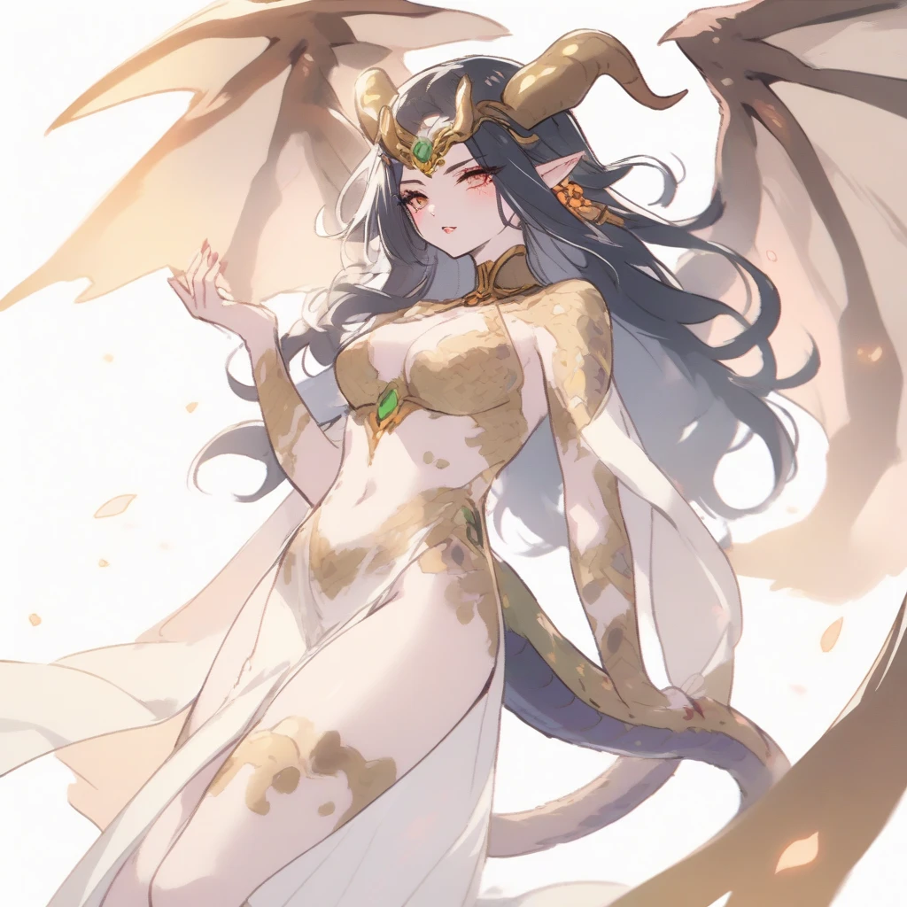 Please create an image where a Scorpio woman is dedicating a song to a Taurus man. The Scorpio woman should look passionate and mysterious. The Taurus man should look calm and somewhat distant, appreciating the gesture but not showing much interest. Use symbols for Scorpio (the scorpion) and Taurus (the bull). Do not put horns on the Scorpio woman.
