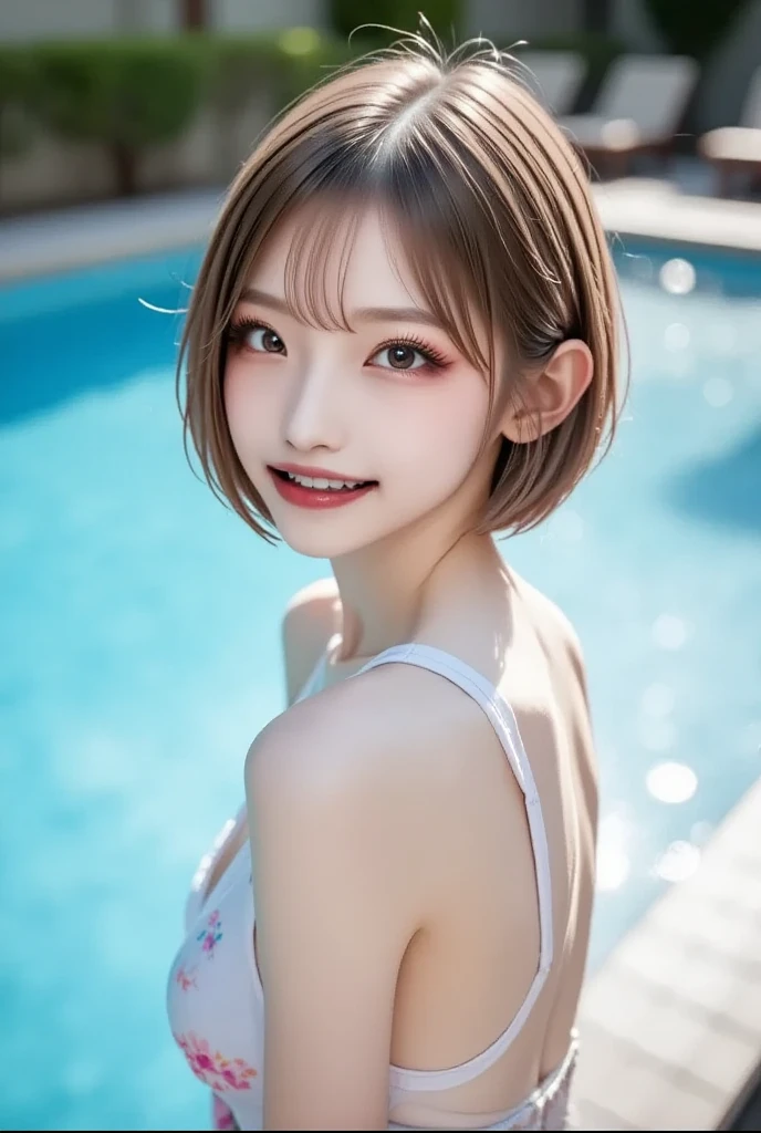 buzzer, Lustful, (Best Quality,4K, 8K, hight resolution, masutepiece:1.2), Ultra-detailed, (Realistic ,Photorealistic ,Photorealsitic:1.37), 1girl in, (Perfect body :1.2), Ultra-detailed face, Detailed lips, Detailed eyes, Sexy double eyelids, Beautiful detailed eyes, Beautiful detailed lips, Orange kimono, (After ), sexy flirty pose, short-hair, Hi-Res, Cinematic Angle, Professional Lighting, Unity 8k Wallpaper, Aesthetic, ​masterpiece, top-quality, Shy laughter, South Island, Waikiki, indoors, (Large Breasts:1.5), (Slim Body:1.5), (Sexy See-through Bikini:1.5)