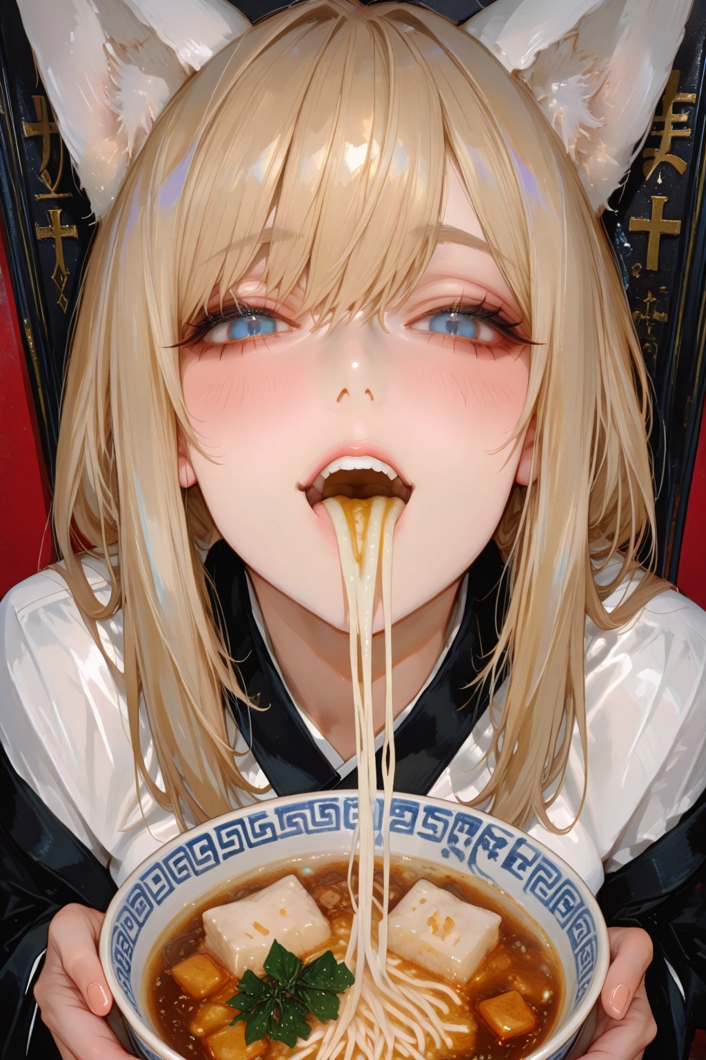 ((Лучшее качество)), ((шедевр)), (подробный), ((((????)))), (((((??????)))), ((((masterpiece)))), ((((high quality)))), anime, solo, artoria pendragon, blonde hair, (((seductive look))), ((??? in mouth)), ??????, busty, ???????, decolete, white shirt, front viewe, ((half body)), look at viewer