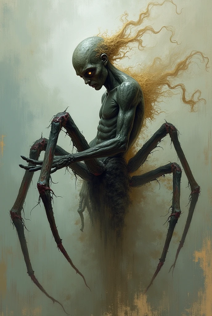 Human-spider hybrid with multiple legs