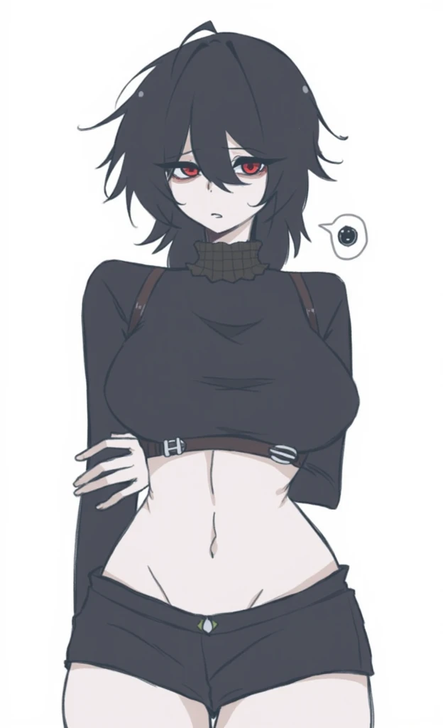 (Best Picture:1.2), (Best Quality:1.3), style,flat color, Masterpiece, highest quality, full body Esbian, looking at viewer, simple background, standing, finely detail, detailed face, full of details, highly detailed, 1girl, (mature woman), large breast, pink clothes, punk, (((face mask))), hair over one eye, black eyes, ((eye bags)), long hair, black hair, messy hair