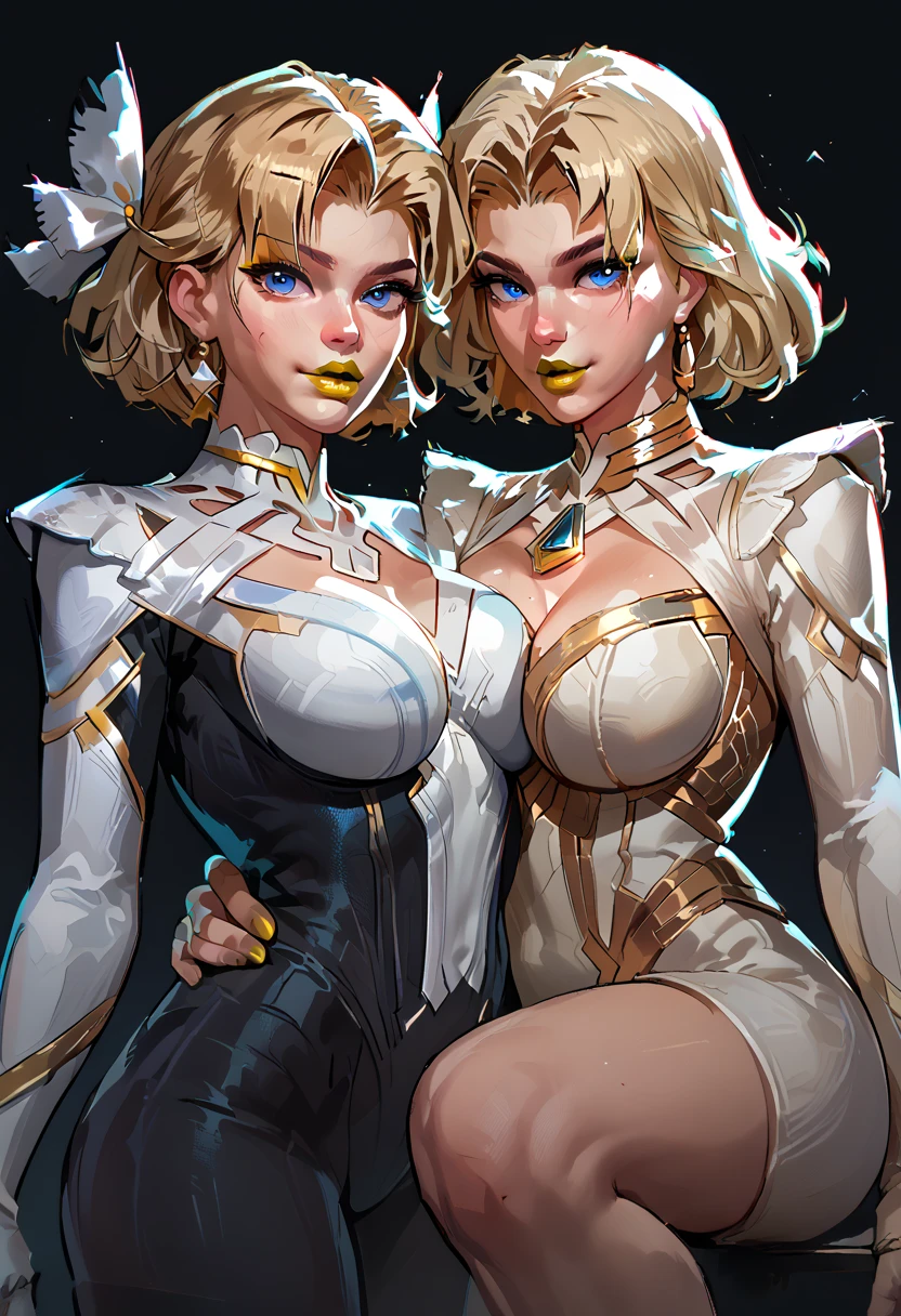 Mujer rubia con camisa blanca y negra y pantalones cortos de mezclilla, Amouranth, better known as amouranth, joven hermosa Amouranth, Hermosa Delphine, Alexa Gracia, Traje ajustado, amouranth as a super villain, Chica androide perfecta, spider gwen, Ava Max, Modelo IG | Artgerm, jessica nigri, Anna Nikolanova aka Newmilky