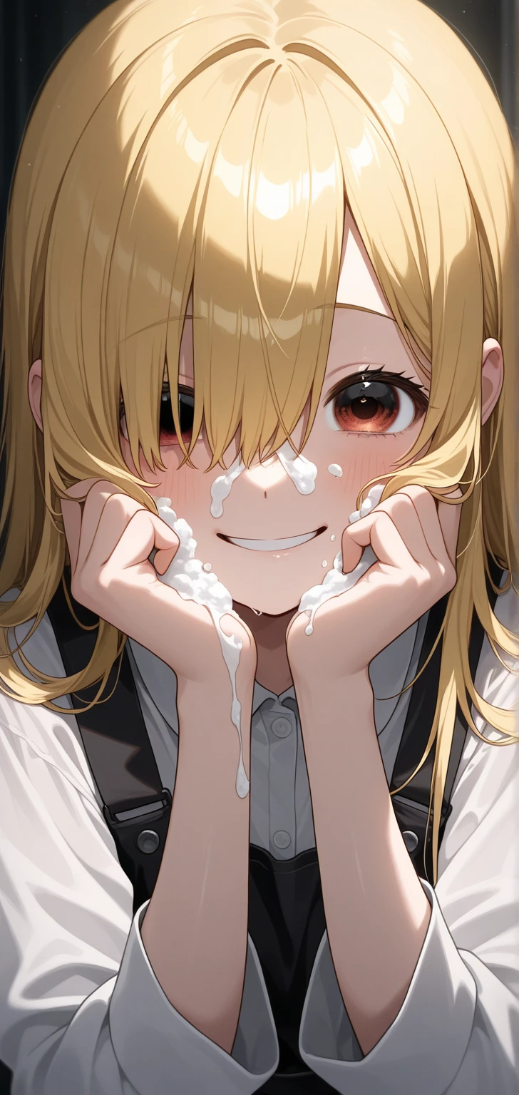 masterpiece, best quality, 1girl,((cum in mouth)), open mouth,  tongue, too much cum,  ((cum)), ((cum on tongue)),cum on hands, cupping hands, own hands together  <lora:CumOnTongueMS:1>