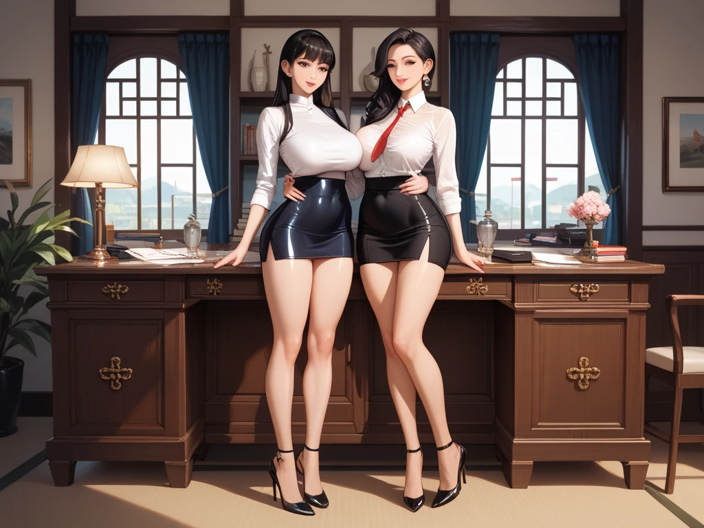 A curvaceous, cute and skinny super large biggest thick ass realist secretary , dressed in a tight-fitting skirt that hugs her voluptuous large and thick hips and round huge thick ass behind. perky breasts, which are just barely contained within the constraints of her buttoned-up attire. pantyhose, big and thick and ass, large and thick hips