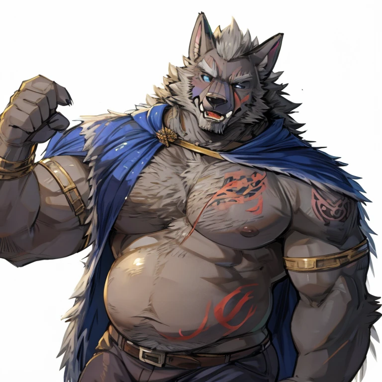 by Buta99, by SpiritD, best quality, masterpiece, perfect anatomy, detailed picture)), 1male, adult, purple skin, skinny muscle body, an earring in the right ear, neck ring, jewelry, in the white background, plain white background, fit body, lean skinny, slim, thin, visible abs, posing, pose, dynamic pose, full body, full body portrait, full body commission, EliasAinsworth, veil, wolf skull, topless, shirtless, exposed body, skinny muscles, thin arms, thin torso, purple skin, red veil, straight black horns, red eyes, golden jewelry, adult, mature, golden necklaces, golden wristbands, skull, wearing wolf skull