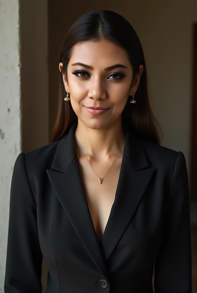 best quality,bold colors,high resolution,realistic,portrait,putri cinta,putr1c1ntra,woman,stylish business suit,detailed hair,focused eyes,confident pose,elegant background,professional lighting, ball room, gala, boyish, short hair, extremely extravagant and fashionable, very busty, bangs, no nudity