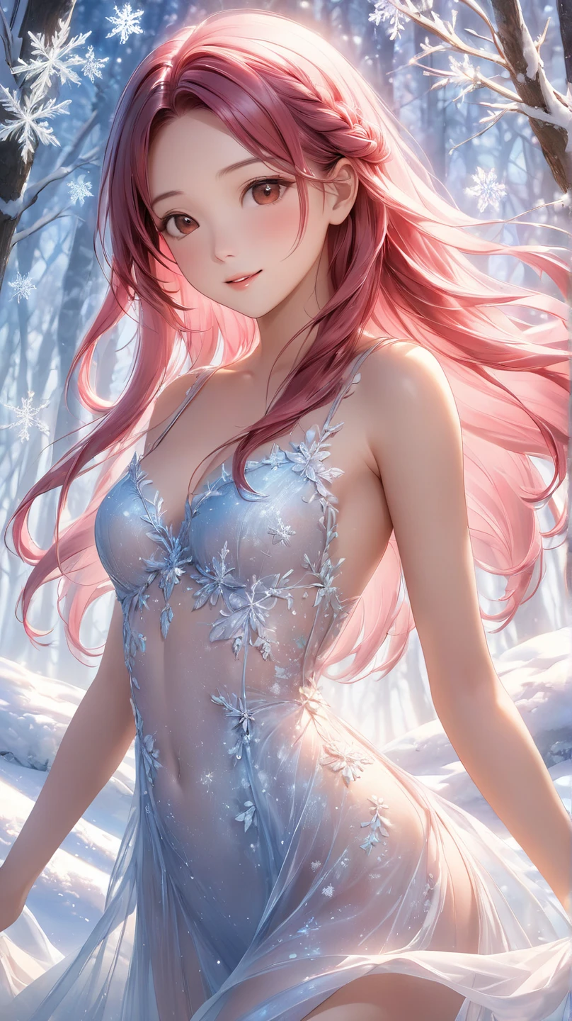 Nishikino maki, Purple eyes, snow, (blushing:1.3), blue micro bikini,thicc abdomen,snow, (ass visible through thighs),(thighs gab), llchar(cowboy shot)