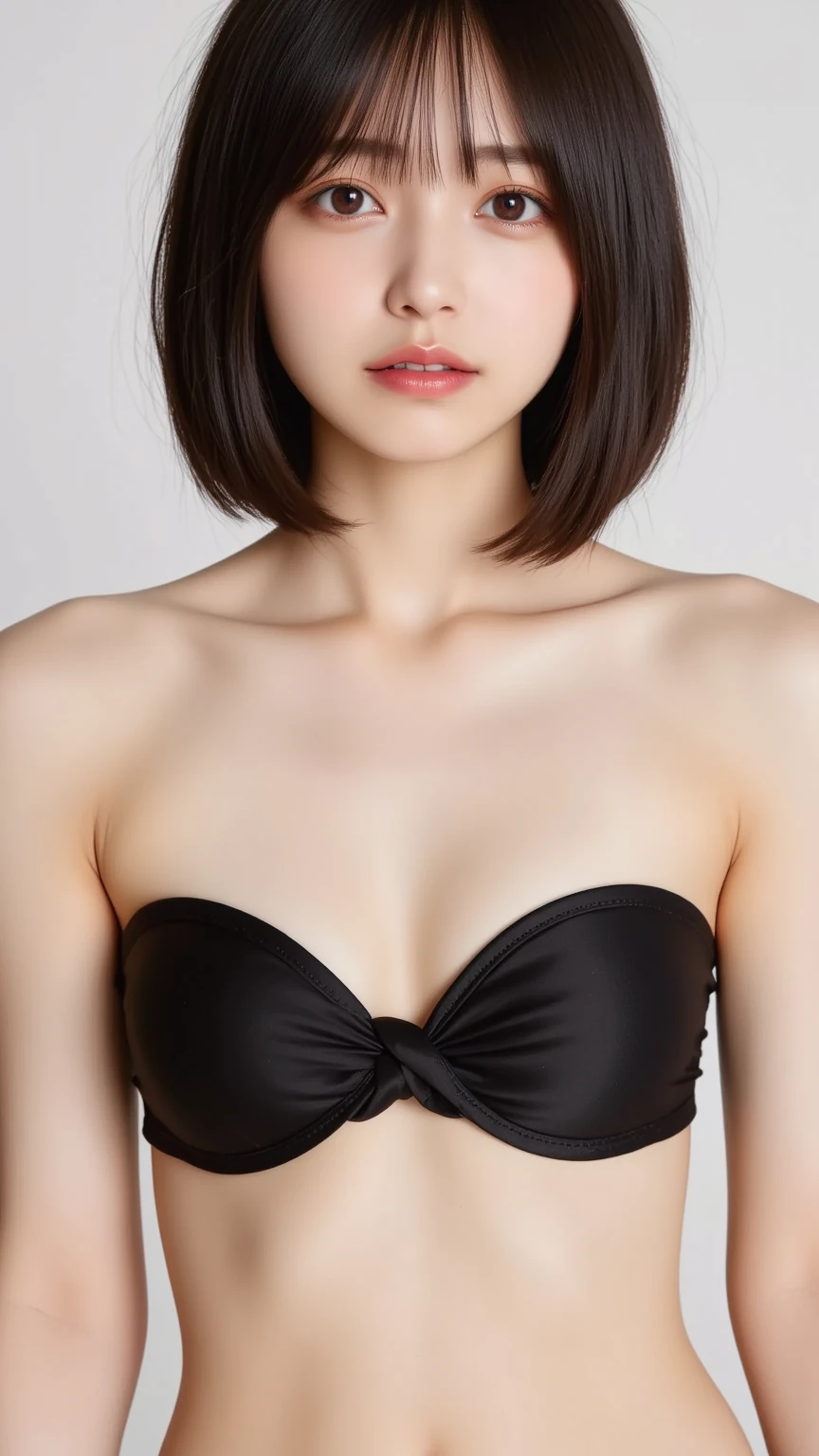 (highest quality,16K ultra high resolution:1.2), (front focus), (deep darkness:1.6), one beautiful woman, ((full body portrait))、((bikini))、 (Anne Hathaway:0.6) (emma watson:0.3),(jennifer connelly:0.4), ( face:1.5), 優雅なface,clear and thin skin、 Ladylike, sweet), Rembrandt lighting in the darkness of the studio,  deep shadow, secret key, realistic, (anatomically correct and attractive), とても細かくて美しいface, short hair.