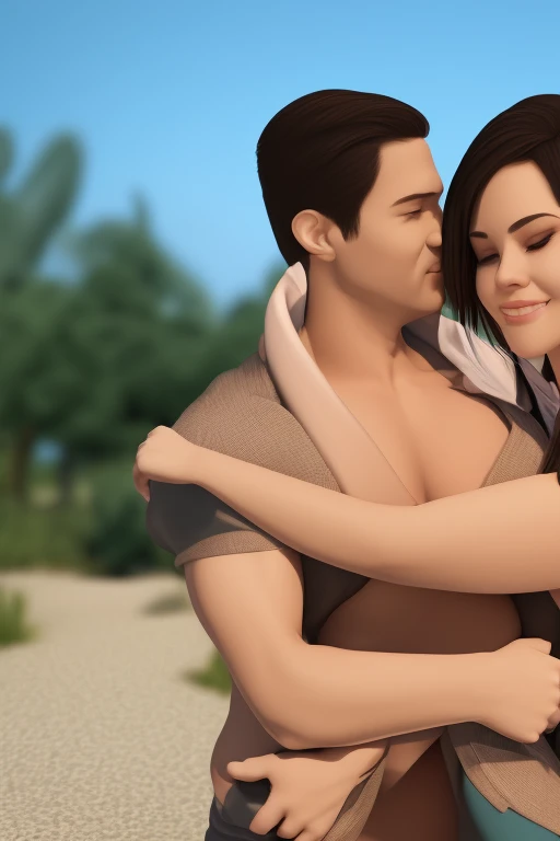 A woman wearing a bra and a naked man having sexual intimacy