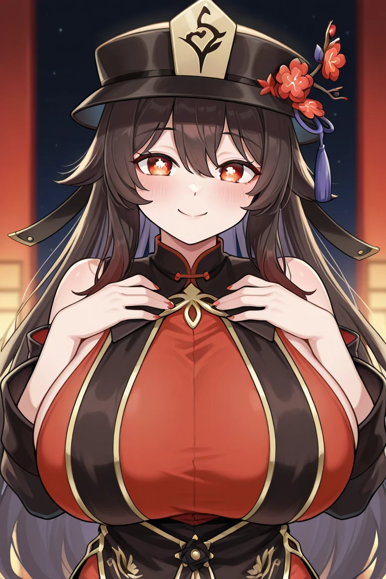 Tingyun(Honkai: Star Rail),1girl,solo,super huge breasts,looking at viewer,near,standing up,in room