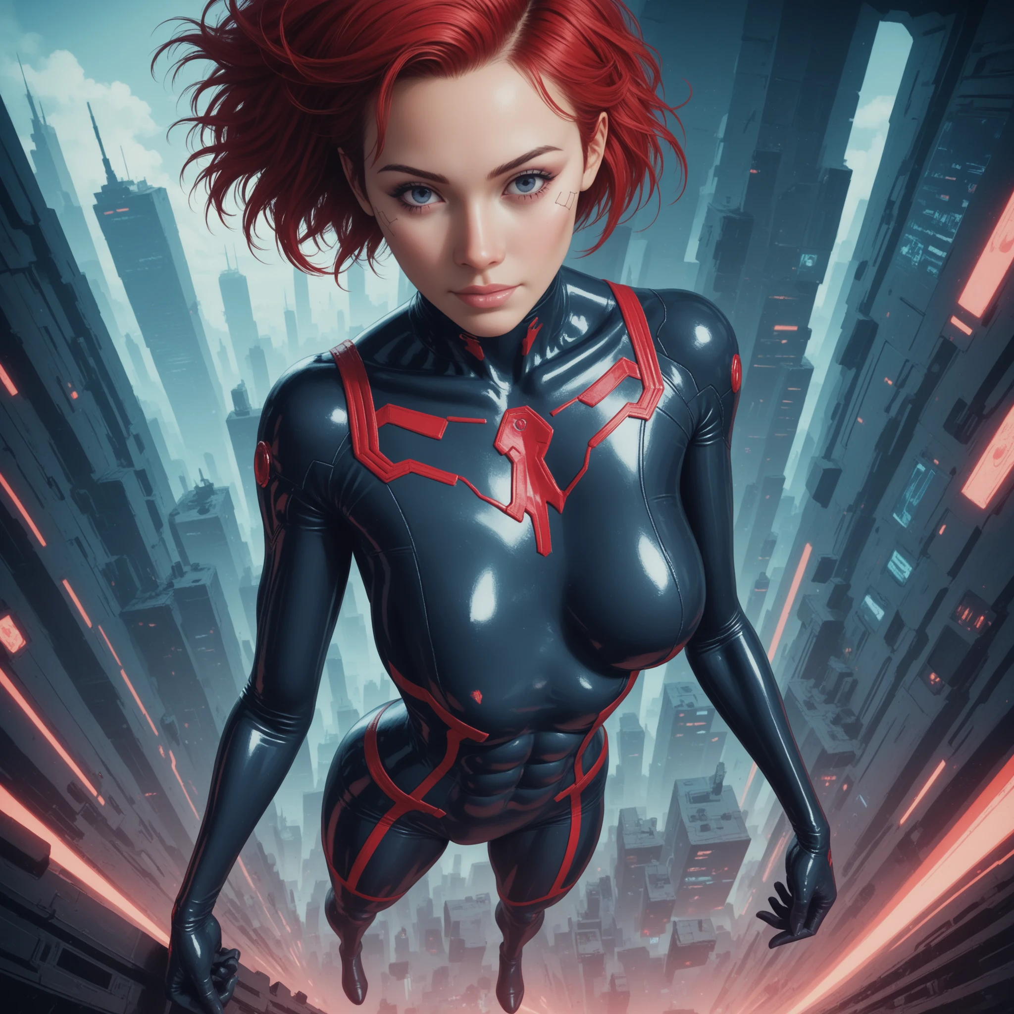 Scarlett Johansson, corpo inteiro, fechar para cima,
Futuristic, dystopian cityscape with towering skyscrapers and gritty, detalhes industriais, featuring a highly detailed mecha or vehicle
art by Yoji Shinkawa