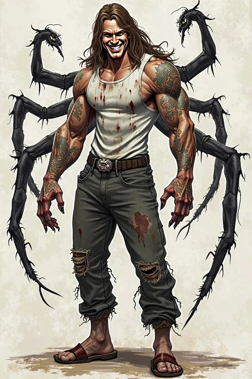 best quality,masterpiece,Ultra-high resolution,1 handsome sexy topless man wears pants,looking at the audience,one,Yamamoto Takashi style, dynamic pink mushrooms Full of slime and poisonous powder,(( simple pink background)),pink_background,Machinery Division,Exoskeleton,Cold-blooded man with short beard,pink hair,,tough guy style,Ice cooler