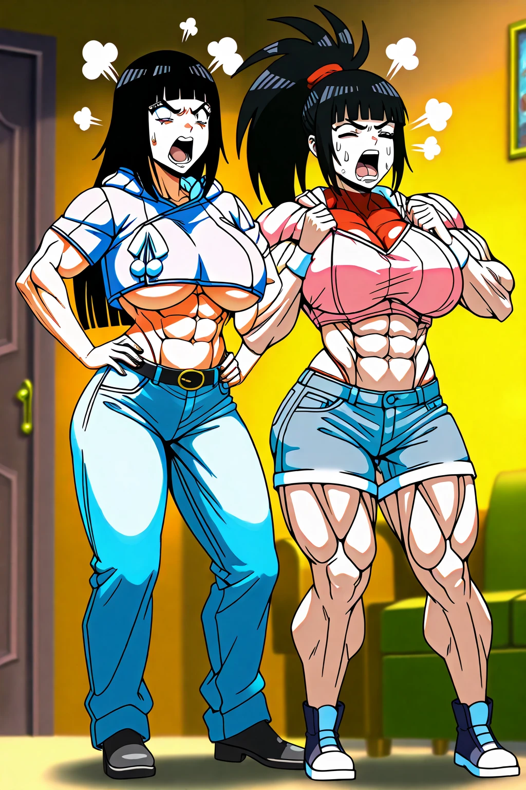 Anime, Character, sexy, female, woman, girls, , KozonoNami, Kozono Nami, Bible Black, perfect eyes, perfect face, Large Breasts, cleavage, curvy, big ass tricky glance, smirking (masterpiece), best quality, muscular woman, woman with well marked muscles, toned muscles, hyper muscular, massive muscles, massive shoulders, massive biceps, muscles bulging, gigantic muscles, extreme muscular, muscles, big muscles, muscle mommy, muscular female, Bulky, Bodybuilder, HyperMuscle, massive breasts, well defined abs, big tits, massive tits, fake tits, erect nipples, legs spread, legs spread open, tight clothing, hands press breasts, hands squeezing breasts, massive muscles, massive shoulders, massive biceps, muscles bulging, gigantic muscles, extreme muscular,