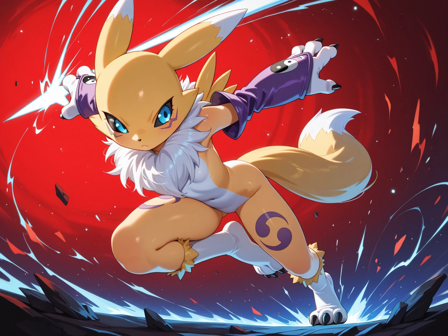 {guilmon}, (crusch_lulu), \(digimon\), (By Slugbox), (By Shikaro), (by Asaneman), (white_body), (female), (Feminine_Flatchested), (exceedingly_wide_hyper_hips), thick thighs, plump_labia, (Bent_forward), normal_tail, seductive, digitigrade_legs, (Perfect_eyes), long_eyelashes, sexy, 1080p, (best quality), (masterpiece)