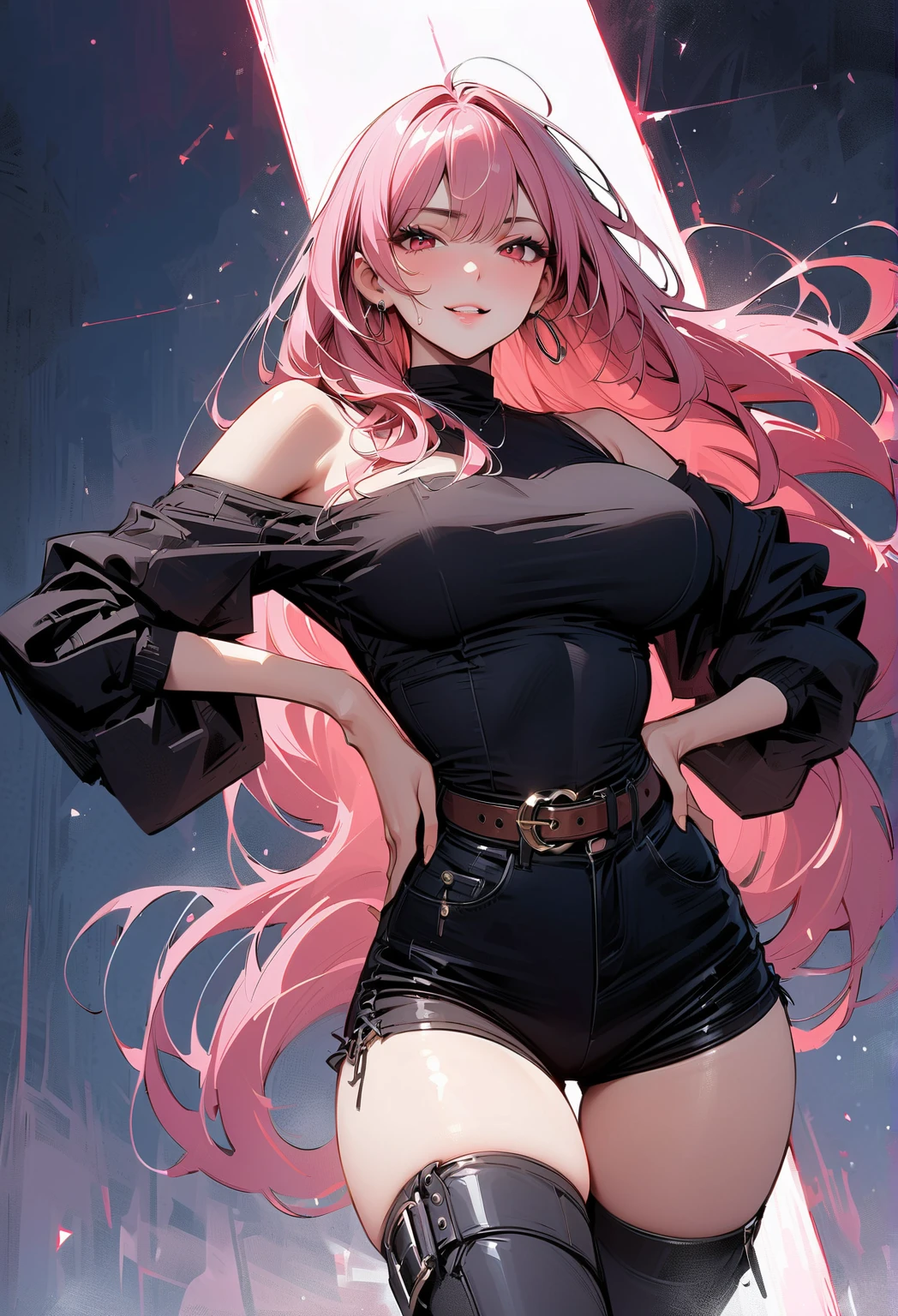 Official Art, Masterpiece, Sharp Focus, (Beautiful Gorgeous Cute Korean Woman: 1.3), (Beautiful Cute Korean: 1.3), Korean Beauty, Delicate Beautiful Hair and Eyes and Face, Realistic, Ultra Detailed, Beautiful Girl, Blue Sky, Glowing White Particles, (Sidelighting: 1.2), Sunlight, White Clouds, Delicate Clouds, Slender, Cute Big Breasts Big Buttocks, Toothy Laughing, ((Laughing with Eyes Open)), Landscape, Long Straight Hair, Sexy Facial Expressions, Architecture, ( Cityscape:1.7), Dynamic Hair, Long Straight Hair, Delicate Platinum Pink Hair, Glowing Blue Eyes, Black Stockings, Pale Skin, Hair Accessories, Epic Landscape, Sexy Cheongsam, Perfect Details, 8K Quality,