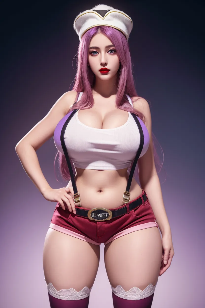 (realisitic, high resolution:1.3), 1 with a perfect body, super fine face and eyes,long pink hair, Red tank cap colors,dolphinshorts,huge big giant breast,Expose cleavage, bulging chest, milky breast, defined thick thighs, wide hips wet t-shirt bra under wet t-shirt sitting at a bar